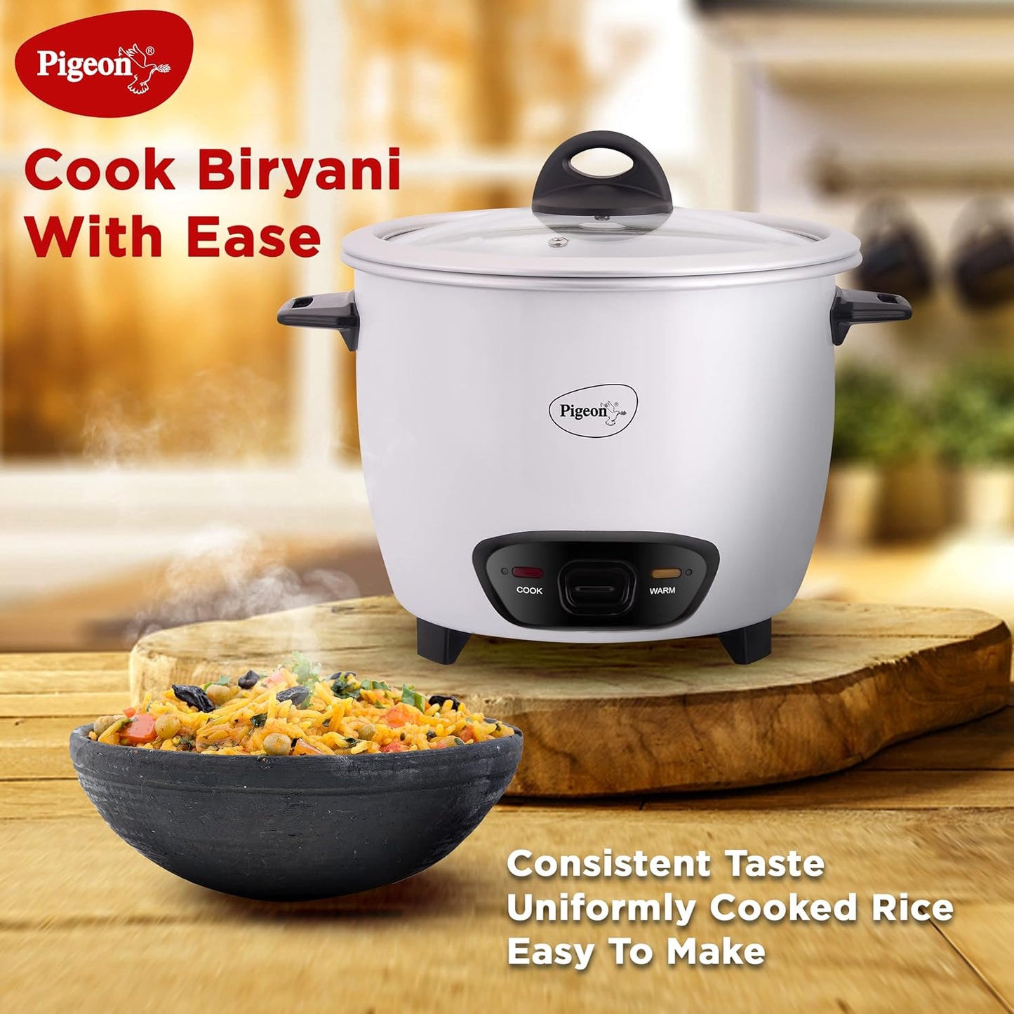 Pigeon by Stovekraft Joy Rice Cooker with Single pot, 1 litres.